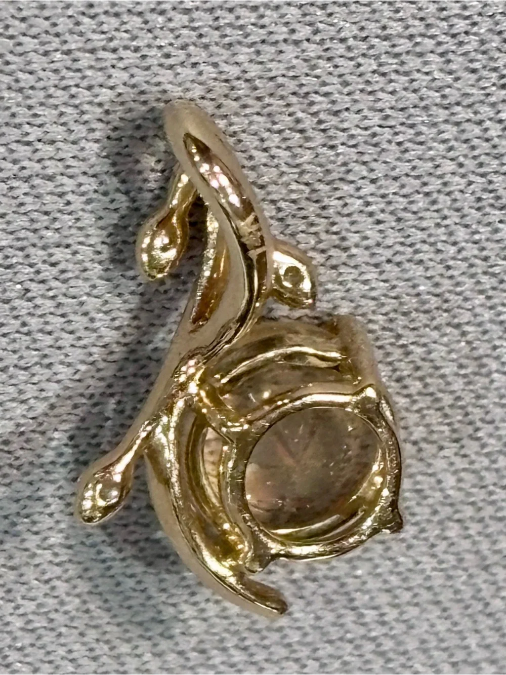 14k yellow gold natural diamond fire opal flower in cut leaf pendant *new*